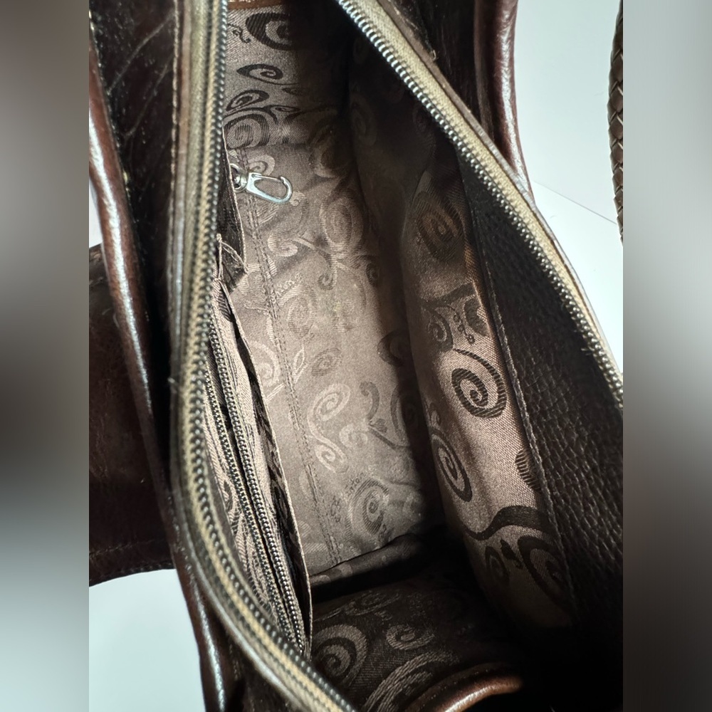 ๐#163 Brighton Heart Signature Jacquard & Croc Embossed Leather Shoulder Bag - Picture 15 of 16